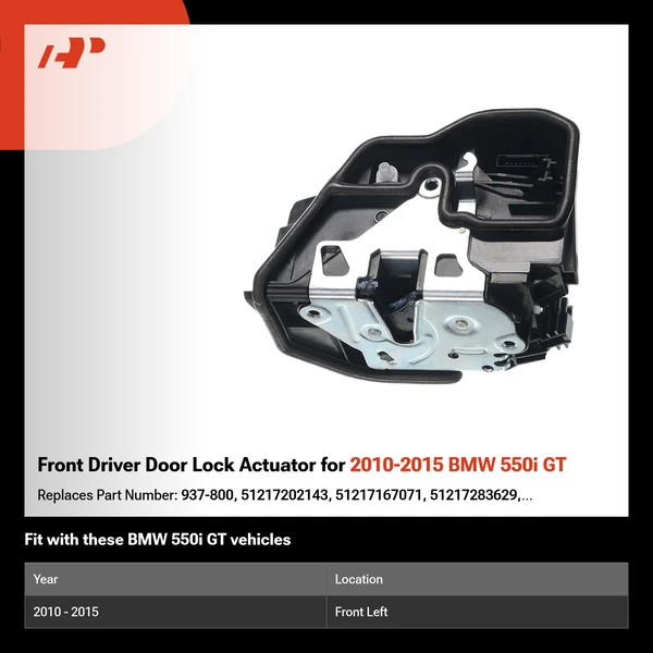 Front Driver Door Lock Actuator for 2010-2015 BMW 550i GT