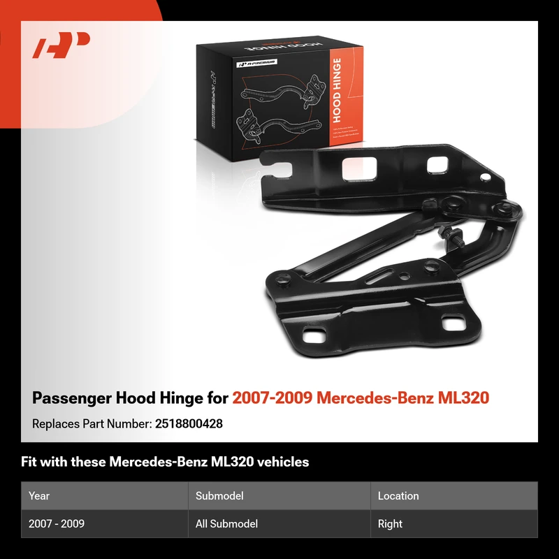 Passenger Hood Hinge for 2007-2009 Mercedes-Benz ML320