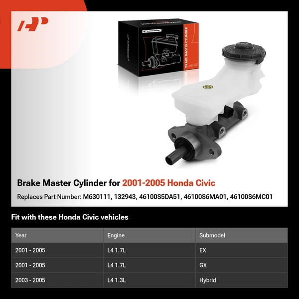 Brake Master Cylinder for 2001-2005 Honda Civic