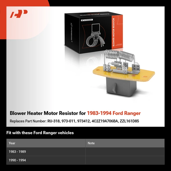 Blower Heater Motor Resistor for 1983-1994 Ford Ranger