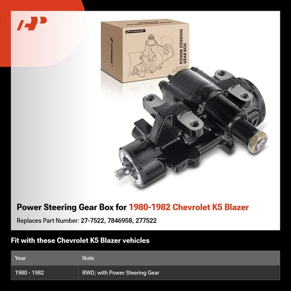 Power Steering Gear Box for 1980-1982 Chevrolet K5 Blazer