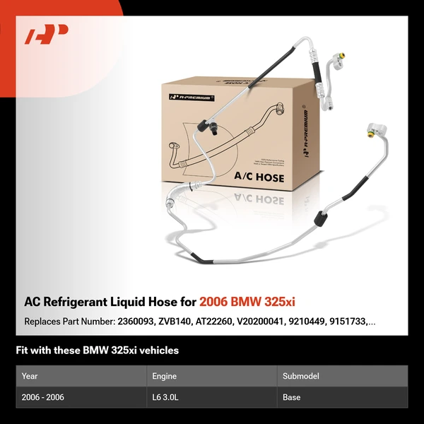 AC Refrigerant Liquid Hose for 2006 BMW 325xi