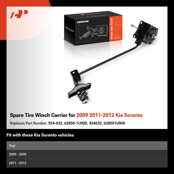 Spare Tire Winch Carrier for 2009 2011-2012 Kia Sorento