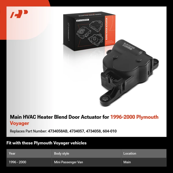 Main HVAC Heater Blend Door Actuator for 1996-2000 Plymouth Voyager
