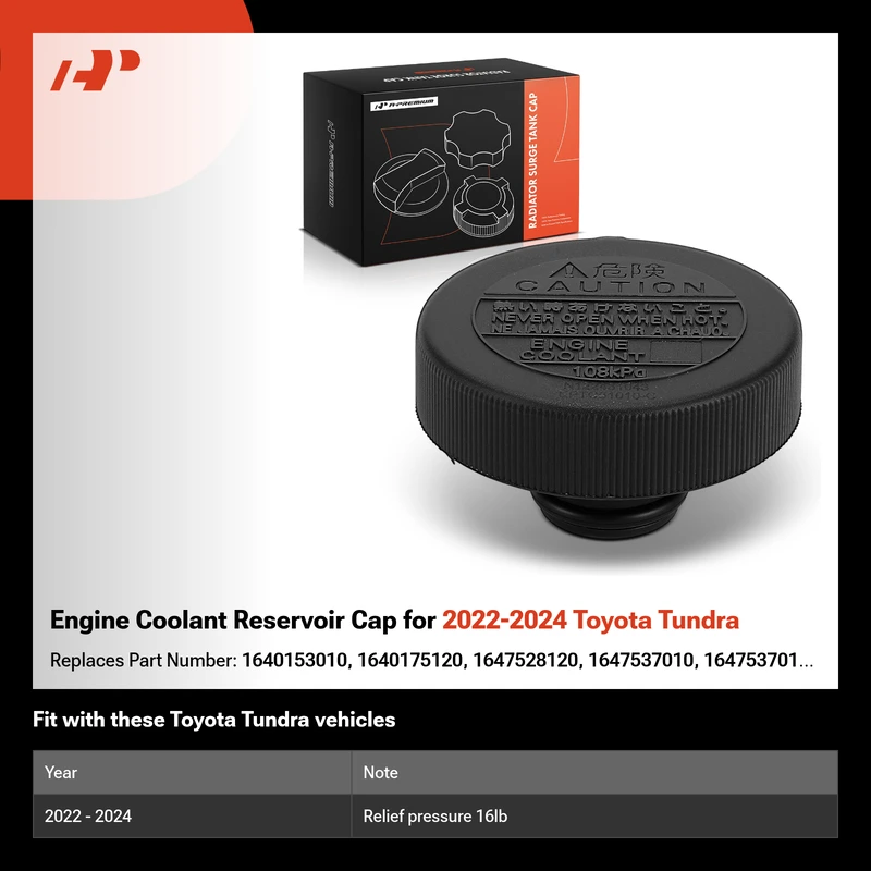 Engine Coolant Reservoir Cap for 2022-2024 Toyota Tundra