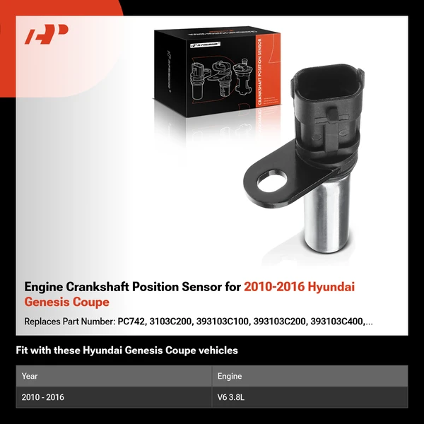 Engine Crankshaft Position Sensor for 2010-2016 Hyundai Genesis Coupe