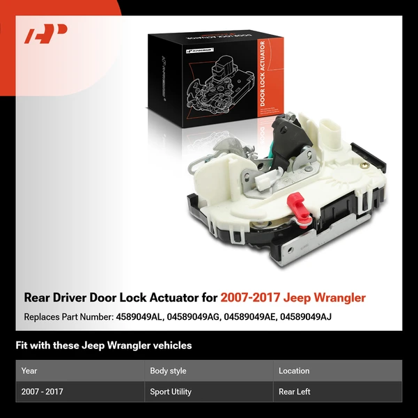 Rear Driver Door Lock Actuator for 2007-2017 Jeep Wrangler