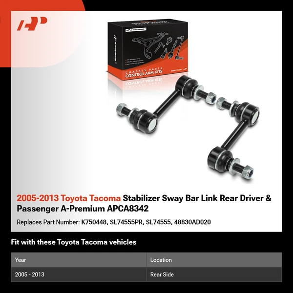 2005-2013 Toyota Tacoma Stabilizer Sway Bar Link Rear Driver & Passenger A-Premium APCA8342