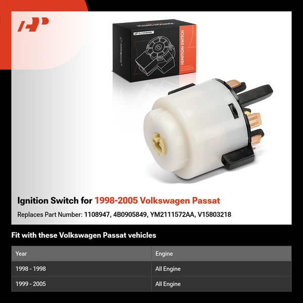 Ignition Switch for 1998-2005 Volkswagen Passat