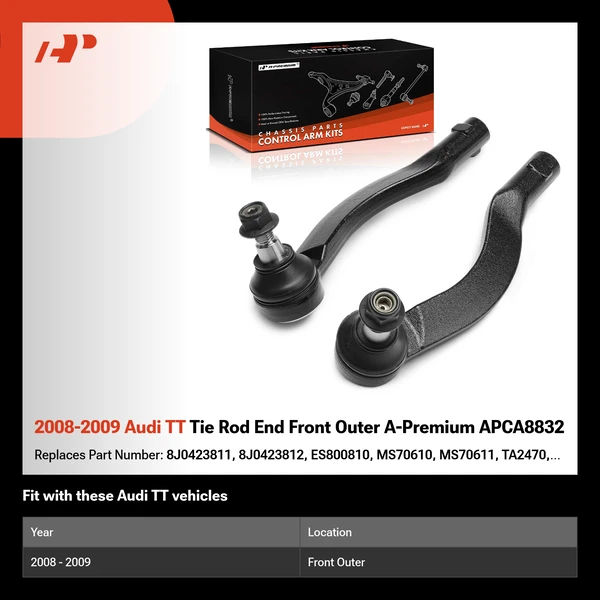 2008-2009 Audi TT Tie Rod End Front Outer A-Premium APCA8832