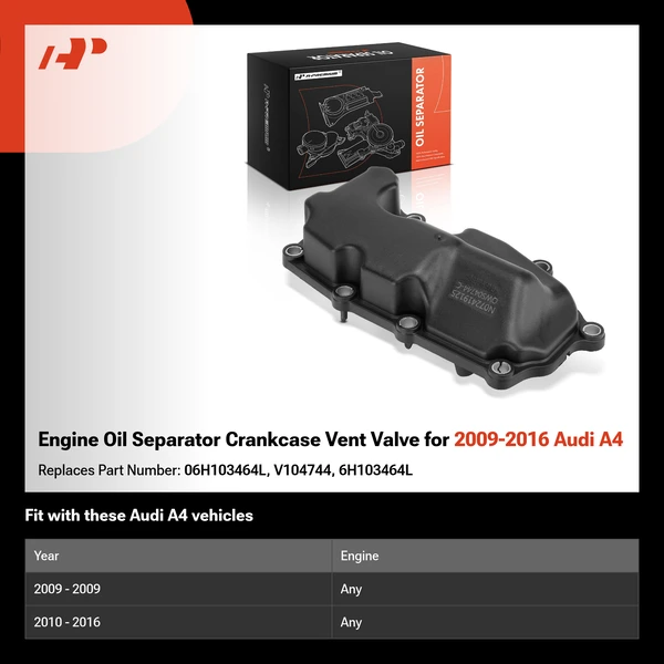 Engine Oil Separator Crankcase Vent Valve for 2009-2016 Audi A4