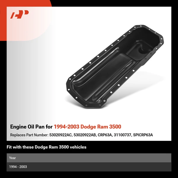 Engine Oil Pan for 1994-2003 Dodge Ram 3500
