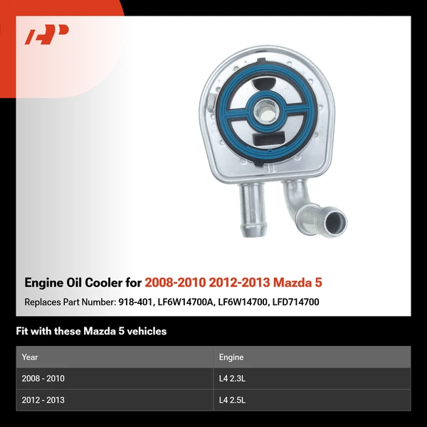 Engine Oil Cooler for 2008-2010 2012-2013 Mazda 5
