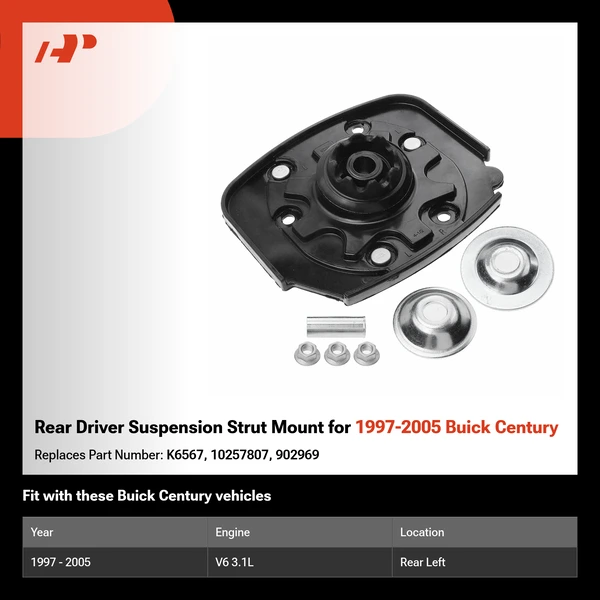 Rear Driver Suspension Strut Mount for 1997-2005 Buick Century