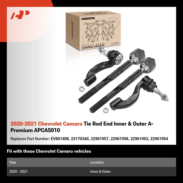 2020-2021 Chevrolet Camaro Tie Rod End Inner & Outer A-Premium APCA5010