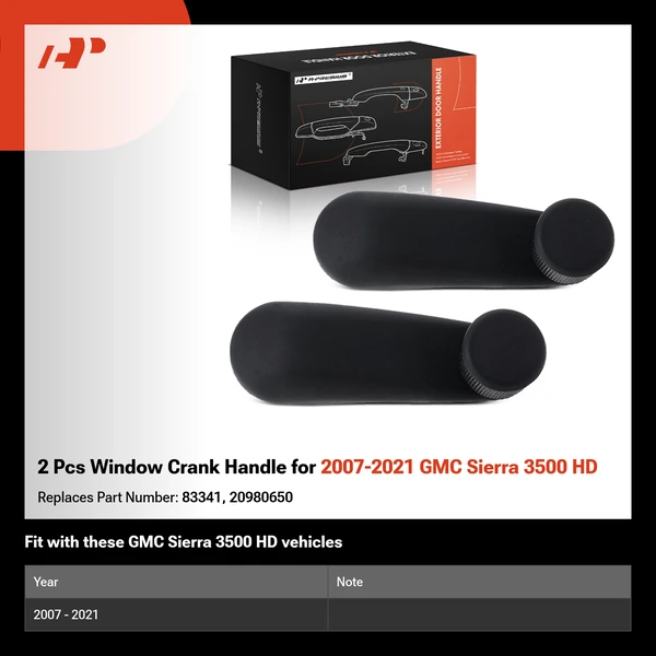 2 Pcs Window Crank Handle for 2007-2021 GMC Sierra 3500 HD