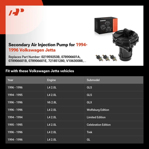 Secondary Air Injection Pump for 1994-1996 Volkswagen Jetta