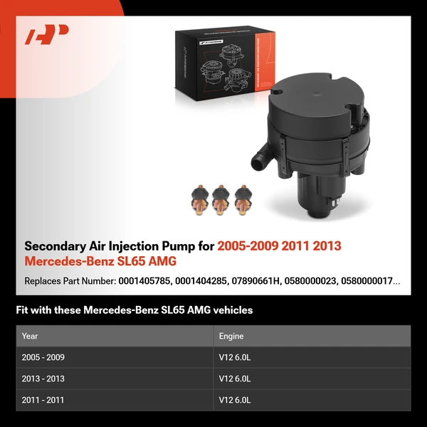 Secondary Air Injection Pump for 2005-2009 2011 2013 Mercedes-Benz SL65 AMG