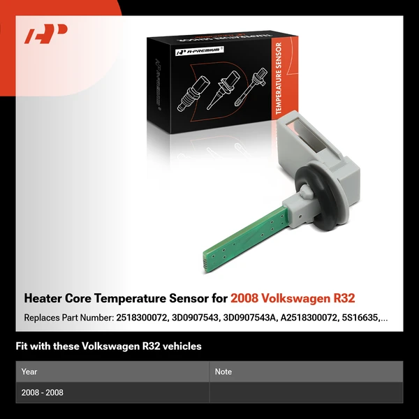 Heater Core Temperature Sensor for 2008 Volkswagen R32