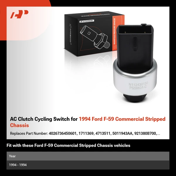 AC Clutch Cycling Switch for 1994 Ford F-59 Commercial Stripped Chassis