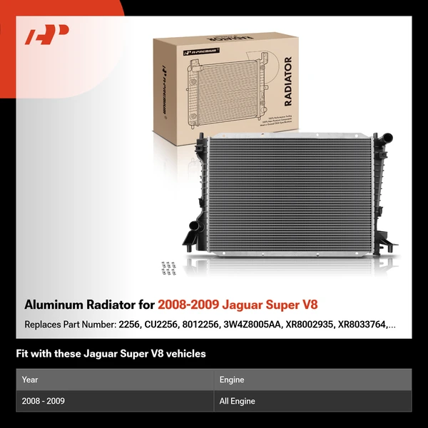 Aluminum Radiator for 2008-2009 Jaguar Super V8