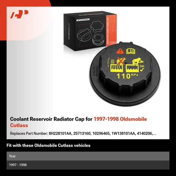 Coolant Reservoir Radiator Cap for 1997-1998 Oldsmobile Cutlass