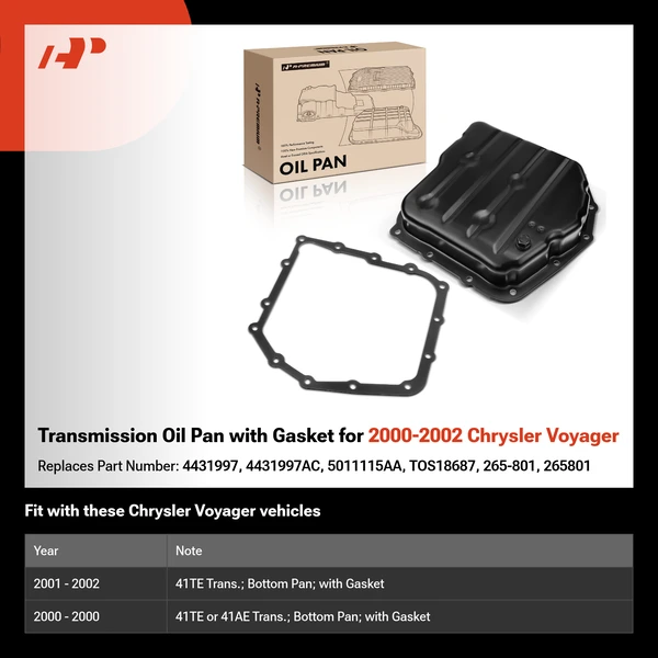 Transmission Oil Pan with Gasket for 2000-2002 Chrysler Voyager