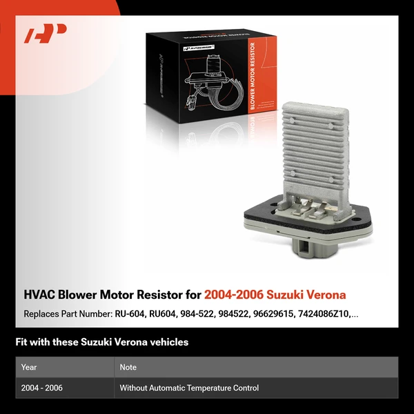 HVAC Blower Motor Resistor for 2004-2006 Suzuki Verona