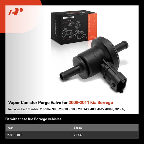 Vapor Canister Purge Valve for 2009-2011 Kia Borrego