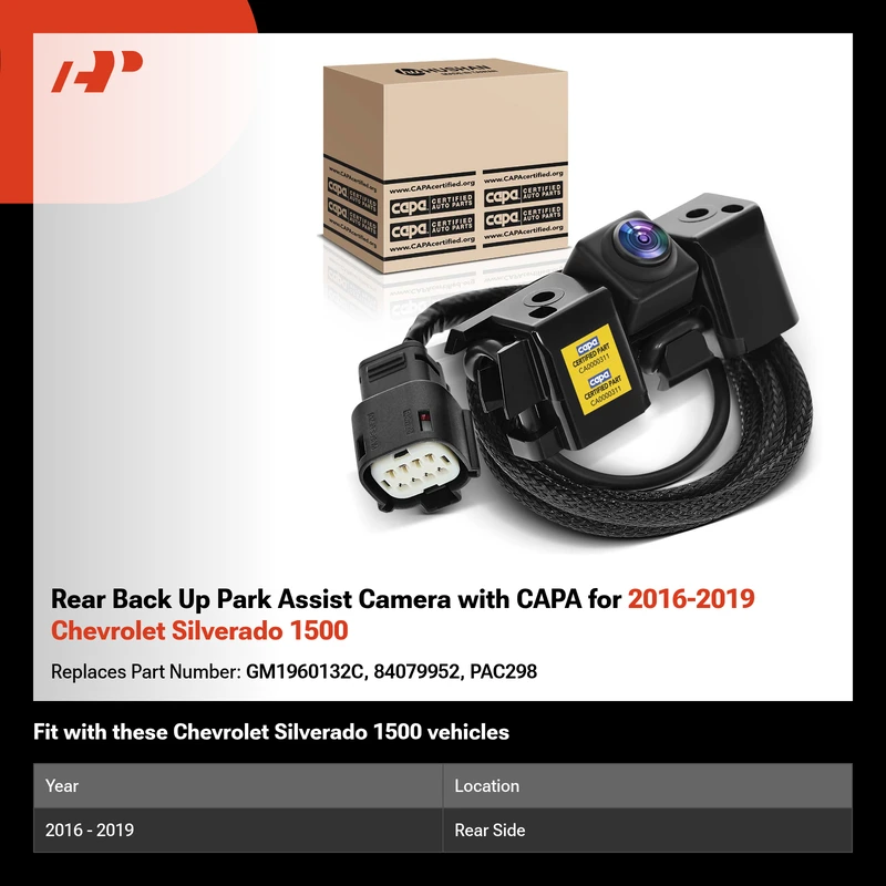 Rear Back Up Park Assist Camera with CAPA for 2016-2019 Chevrolet Silverado 1500