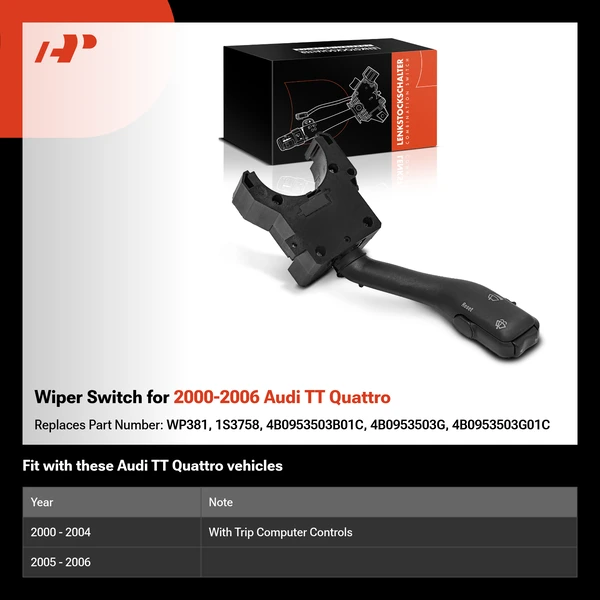 Wiper Switch for 2000-2006 Audi TT Quattro