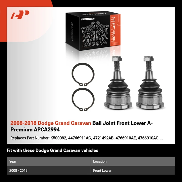 2008-2018 Dodge Grand Caravan Ball Joint Front Lower A-Premium APCA2994