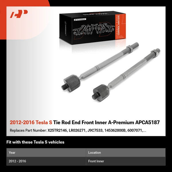 2012-2016 Tesla S Tie Rod End Front Inner A-Premium APCA5187