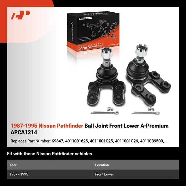 1987-1995 Nissan Pathfinder Ball Joint Front Lower A-Premium APCA1214