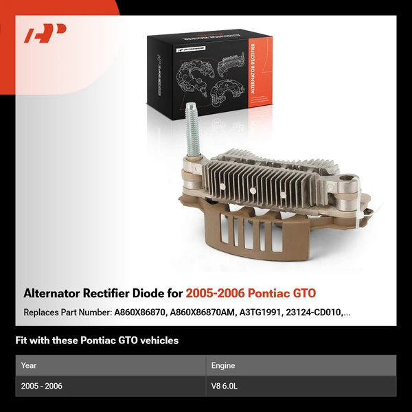 Alternator Rectifier Diode for 2005-2006 Pontiac GTO