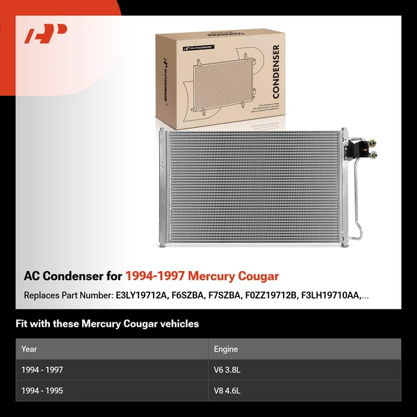 AC Condenser for 1994-1997 Mercury Cougar