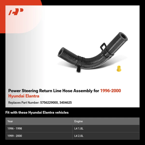 Power Steering Return Line Hose Assembly for 1996-2000 Hyundai Elantra