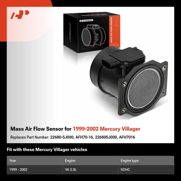 Mass Air Flow Sensor for 1999-2002 Mercury Villager