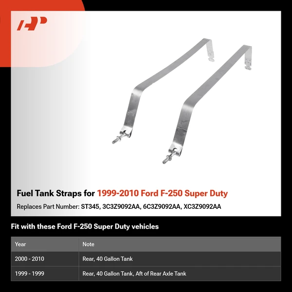 Fuel Tank Straps for 1999-2010 Ford F-250 Super Duty