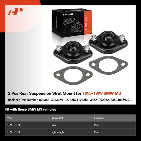 2 Pcs Rear Suspension Strut Mount for 1995-1999 BMW M3