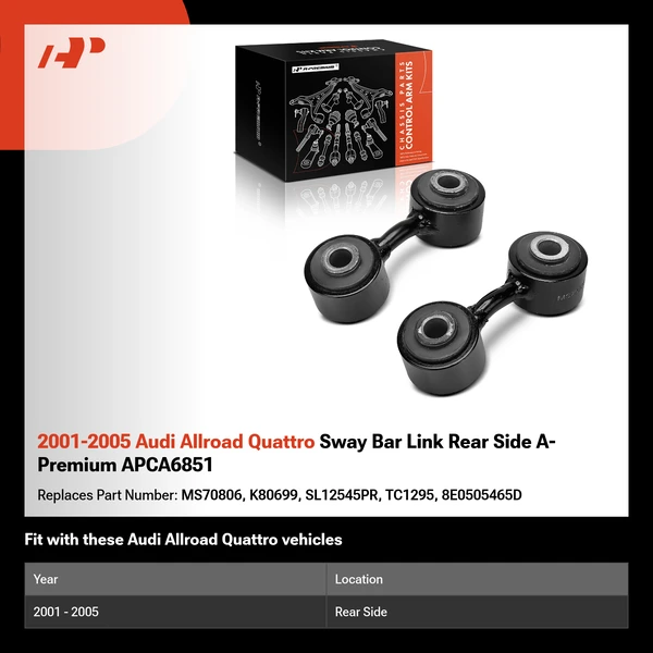 2001-2005 Audi Allroad Quattro Sway Bar Link Rear Side A-Premium APCA6851
