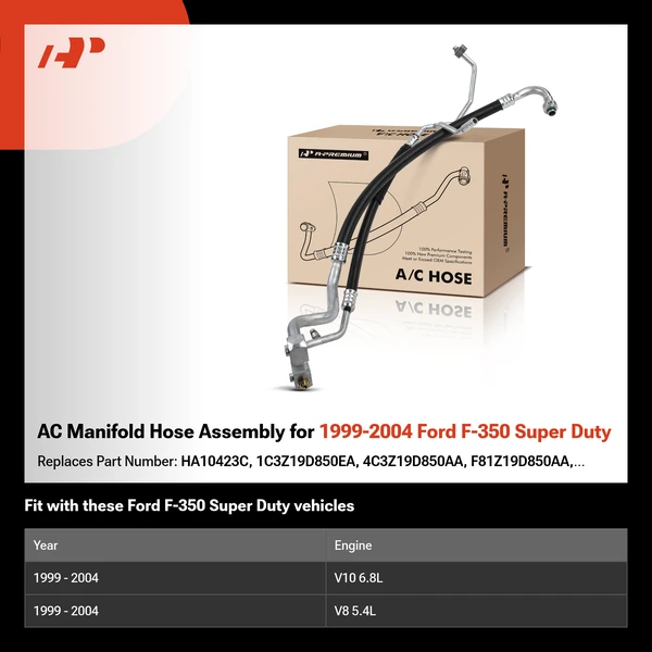 AC Manifold Hose Assembly for 1999-2004 Ford F-350 Super Duty