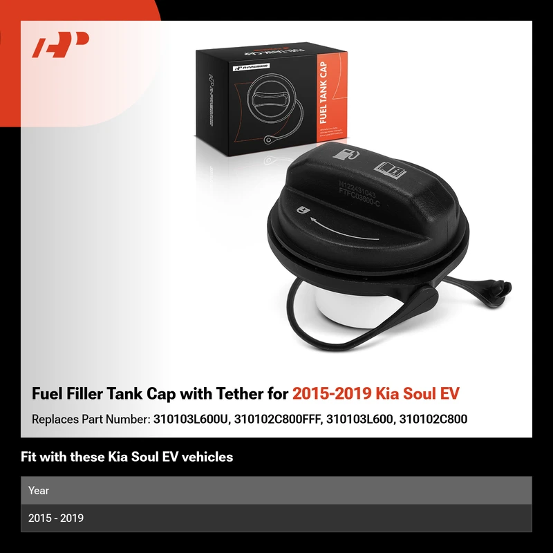 Fuel Filler Tank Cap with Tether for 2015-2019 Kia Soul EV