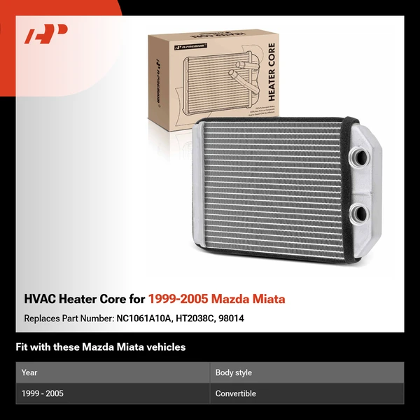 HVAC Heater Core for 1999-2005 Mazda Miata