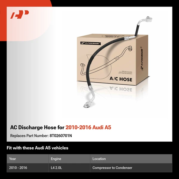 AC Discharge Hose for 2010-2016 Audi A5