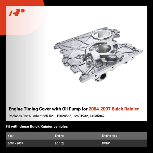 Engine Timing Cover with Oil Pump for 2004-2007 Buick Rainier