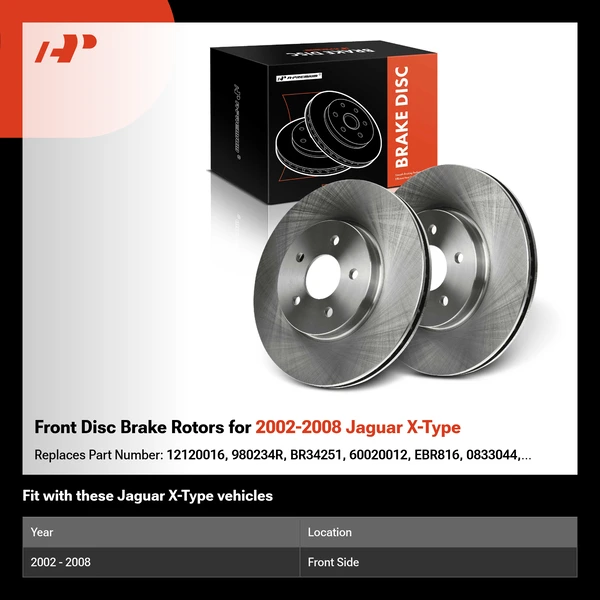 Front Disc Brake Rotors for 2002-2008 Jaguar X-Type