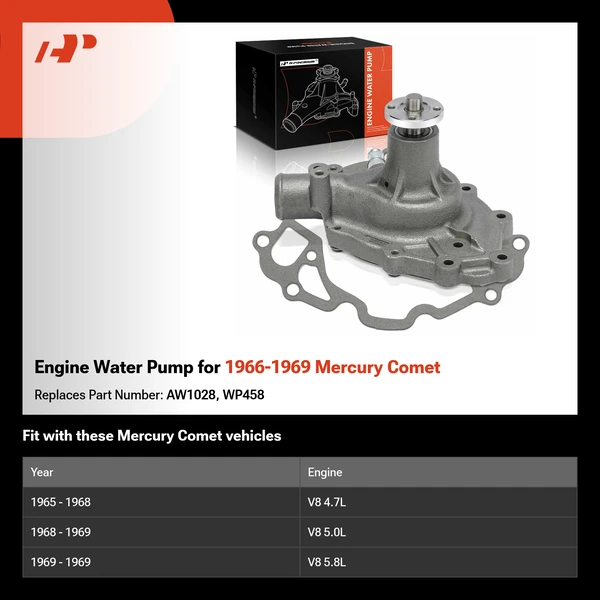 Engine Water Pump for 1966-1969 Mercury Comet