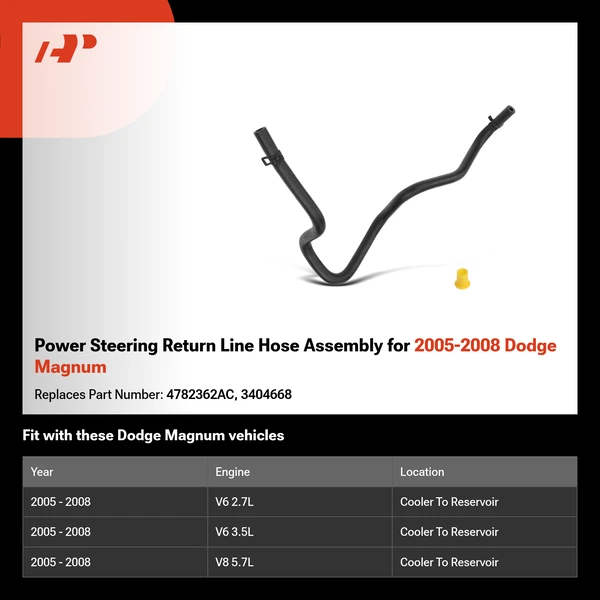 Power Steering Return Line Hose Assembly for 2005-2008 Dodge Magnum