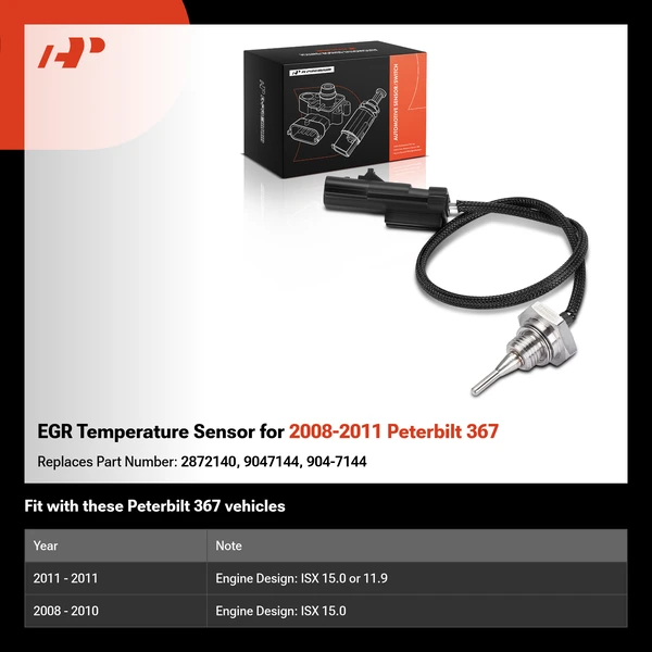 EGR Temperature Sensor for 2008-2011 Peterbilt 367